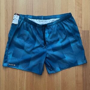 Decathlon Olaian Blue Patterned Swim Shorts Size 2XL NWT